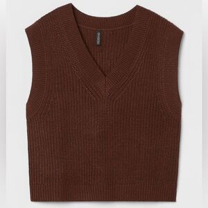 Brown Ribbed Sweater Vest in size Small from H&M